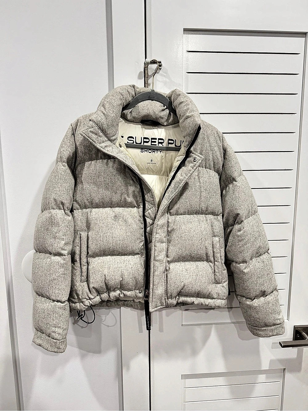 SUPER PUFF Puffer Jacket in Gray Small Like New